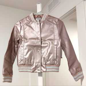 Coffeeshop Girls Size Medium Rose Gold Pleather Jacket